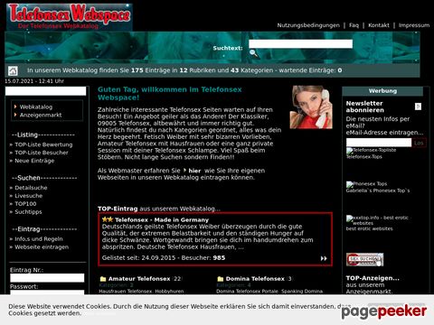 mehr Information : Telefonsex Webspace - Anzeigenmarkt spezialisiert auf Telefonsex
